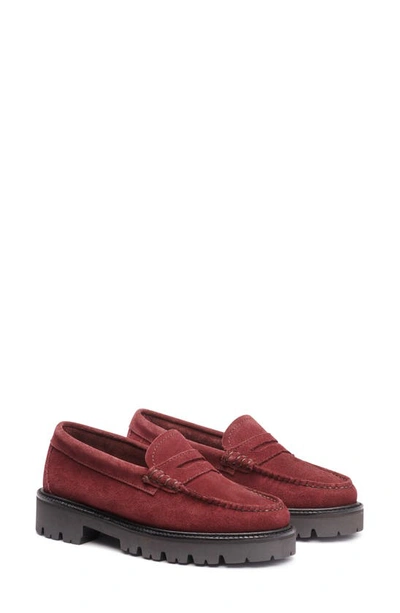 G.h.bass Whitney Super Lug Sole Penny Loafer In Wine