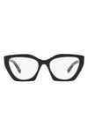 Prada 54mm Cat Eye Optical Glasses In Black