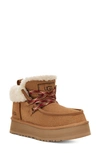 Ugg Funkarra Genuine Shearling Cabin Cuff Bootie In Chestnut