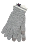Faherty Retro Stripe Gloves In Grey Heather