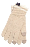 Faherty Retro Stripe Gloves In Oatmeal Heather