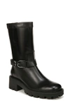 Franco Sarto Elle Lug Boot In Black Leather