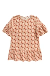 MILES THE LABEL KIDS' HOUNDSTOOTH PRINT STRETCH ORGANIC COTTON DRESS