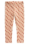 MILES THE LABEL KIDS' HOUNDSTOOTH PRINT STRETCH ORGANIC COTTON LEGGINGS