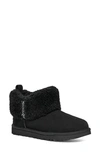 Ugg Ultra Mini Braid Suede Classic Ankle Boots In Black