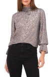 1.state Drape Back Sequin Top In Silver Dust
