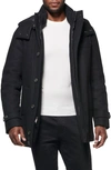 Norwegian Wool Slim Waterproof 750 Fill Power Down Car Coat In Black