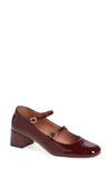 Madewell The Nettie Heeled Mary Jane In Cabernet