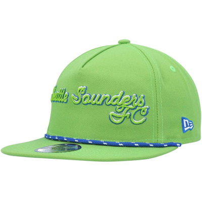 New Era Rave Green Seattle Sounders Fc Script Golfer Adjustable Hat