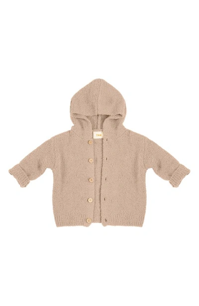 7 A.m. Enfant Babies' Fuzzy Hooded Cardigan In Pecan