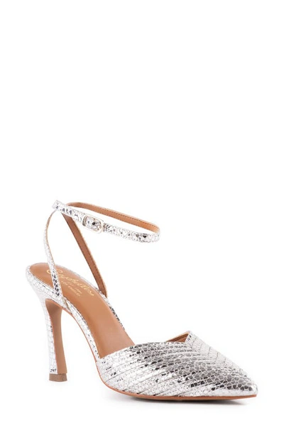 Seychelles Onto The Next Ankle Strap Pointed Toe Pump In Silver