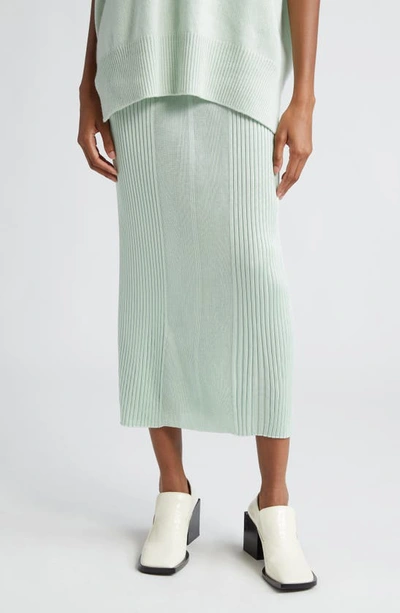 Jil Sander Women's Ribbed Knit Midi-skirt In Apple