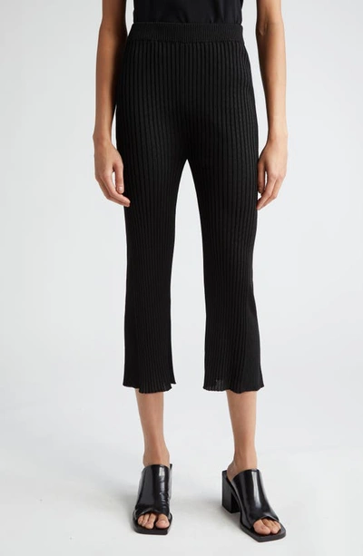 Jil Sander Rib Crop Pants In Black