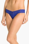 Hanky Panky Signature Lace Low-rise Thong In Cobalt