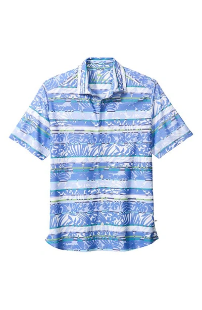 Tommy Bahama Maldonado Stripe Short Sleeve Button-up Shirt In Mountain Bluebell