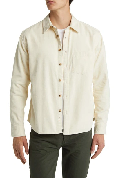 Corridor Cotton Corduroy Regular Fit Button Down Shirt In White
