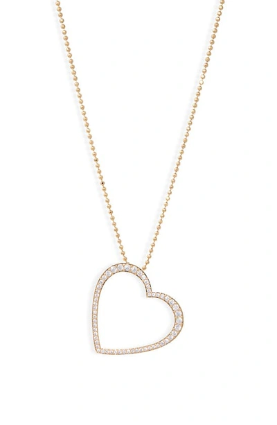 Nadri Pavé Cubic Zirconia Heart Pendant Necklace In Gold