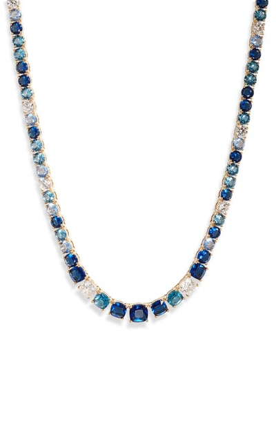 Nadri Rockstars Mixed Blue Cubic Zirconia Tennis Necklace