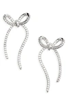 Nadri Bow Drop Earrings In Rhodium