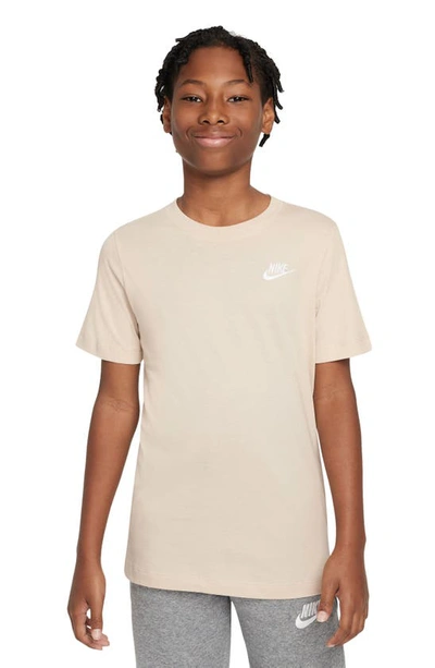 Nike Kids' Embroidered Swoosh T-shirt In Sand Drift