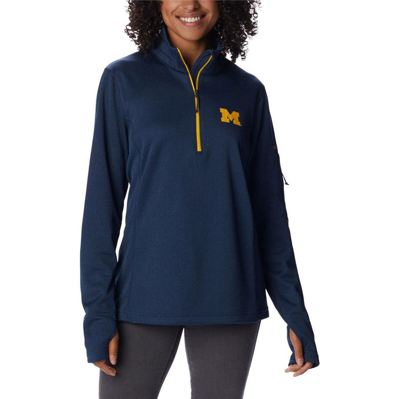 Columbia Navy Michigan Wolverines Park View Omni-wick Half-zip Top