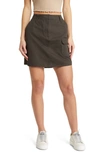 Vero Moda High Waist Cargo Miniskirt In Peat