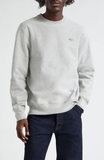 Noah Classic Cotton Crewneck Sweatshirt In Heather Grey