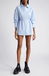 Alexander Wang Blue Tie-waist Minidress In Oxford