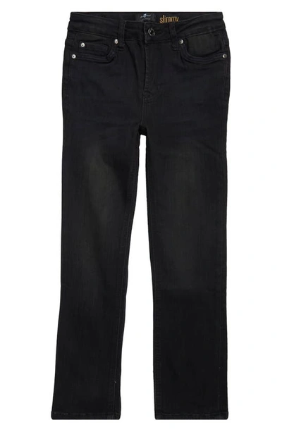 7 For All Mankind Kids' Slimmy Slim Leg Jeans In Black