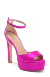 Stuart Weitzman Disco Platform Sandal In Flamingo Satin