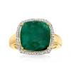 Ross-simons Emerald And . Diamond Halo Ring In 18kt Gold Over Sterling In Green