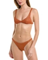 Oseree Oséree 2pc Lumiere 80s Bikini Set In Brown