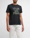 Frame Camo Logo Cotton Graphic Tee In Black