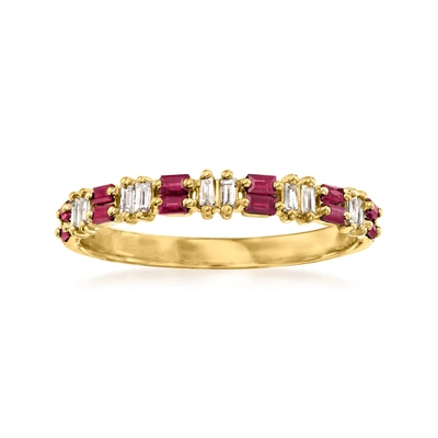 Rs Pure Ross-simons Ruby And . Diamond Ring In 14kt Yellow Gold In Red