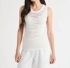 Splendid Asher Open Pointelle Sweater Tank Top In White