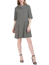 SIGNATURE BY ROBBIE BEE PETITES WOMENS COWLNECK PATTERN SWEATERDRESS