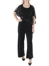 NY COLLECTION WOMENS DRAPEY SEQUINED JUMPSUIT