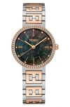 FENDI FOREVER FENDI TWO-TONE DIAMOND BRACELET WATCH, 29MM