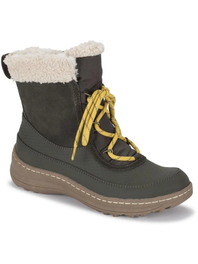 Baretraps Alta Womens Suede Faux Fur Winter & Snow Boots In Silver