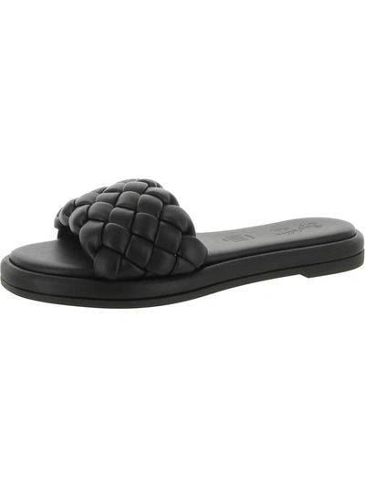 Seychelles Bellissima Womens Faux Leather Slip On Slide Sandals In Black