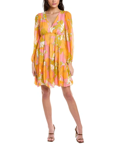 Trina Turk Make Merry Silk-blend Mini Dress In Orange