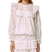 Stellah Eyelet Trimmed Bell-sleeve Blouse In White