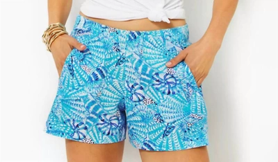 Lilly Pulitzer Lilo Linen Shorts In By The Seashore In Amalfi Blue By The Seashore