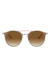 Ray Ban 49mm Gradient Round Sunglasses In Copper