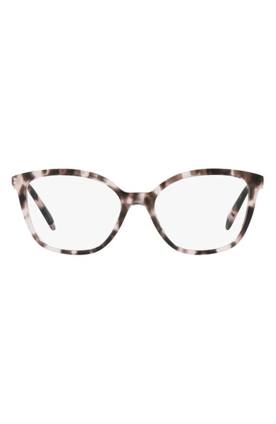 Prada 52mm Butterfly Optical Glasses In Pink Tortoise