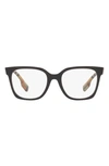 Burberry Evelyn 52mm Square Optical Glasses In Black