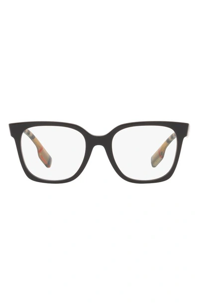 Burberry Evelyn 52mm Square Optical Glasses In Black