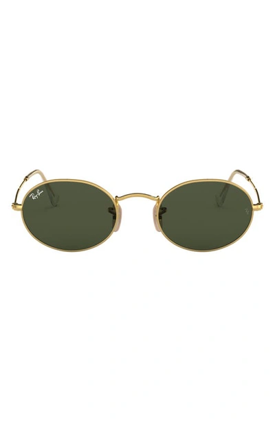 Ray Ban 51mm Oval Sunglasses In Gold
