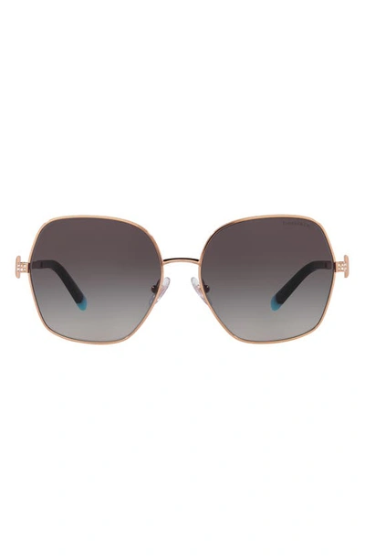 Tiffany & Co 59mm Gradient Irregular Sunglasses In Grey