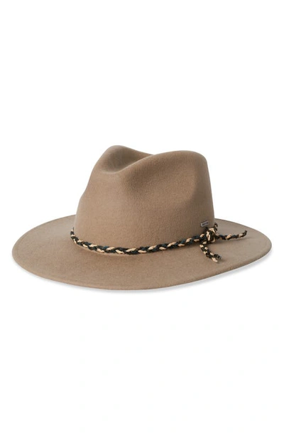 Brixton Messer Western Felted Wool Fedora In Sand